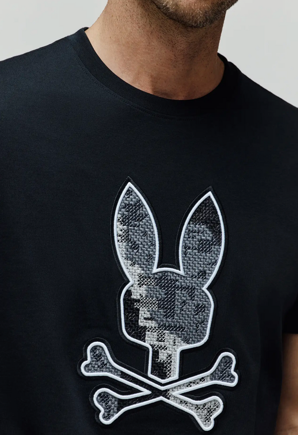 Psycho Bunny Mens Olivier Graphic Tee | Black