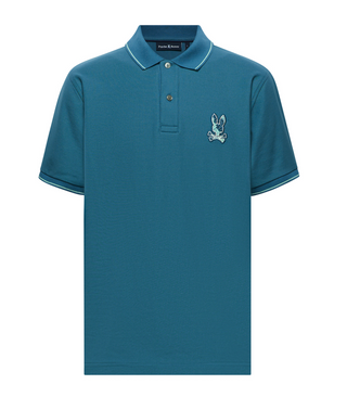 Psycho Bunny Mens Olivier Pique Polo | Malard Blue
