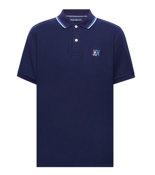 Psycho Bunny Mens Pique Polo Cedric | Evening Blue