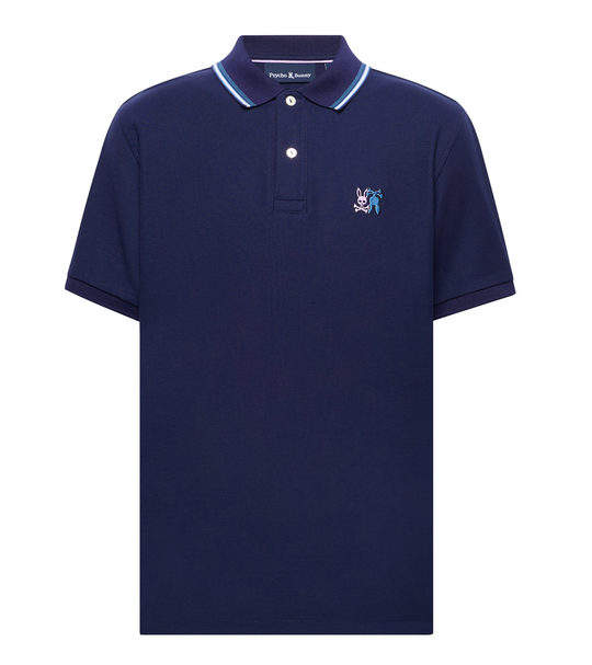 Psycho Bunny Mens Pique Polo Cedric | Evening Blue