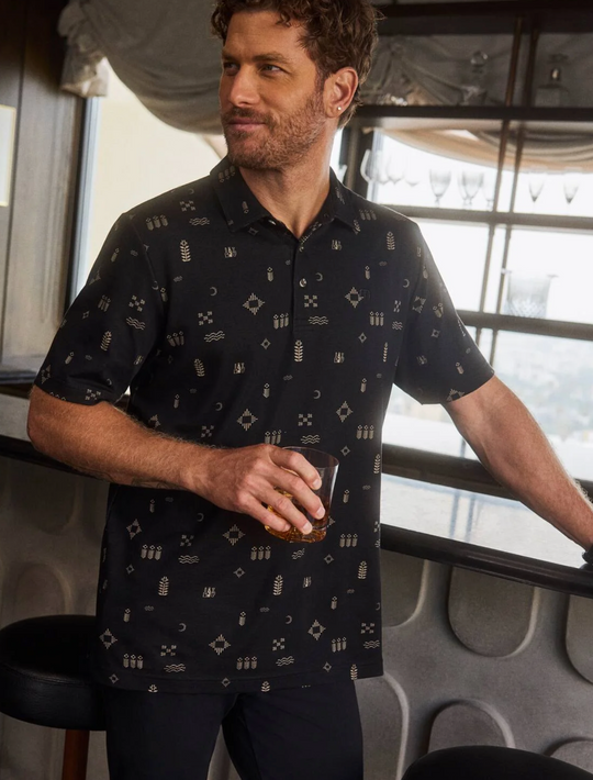 Travis Mathew Weather Patterns Polo | Black