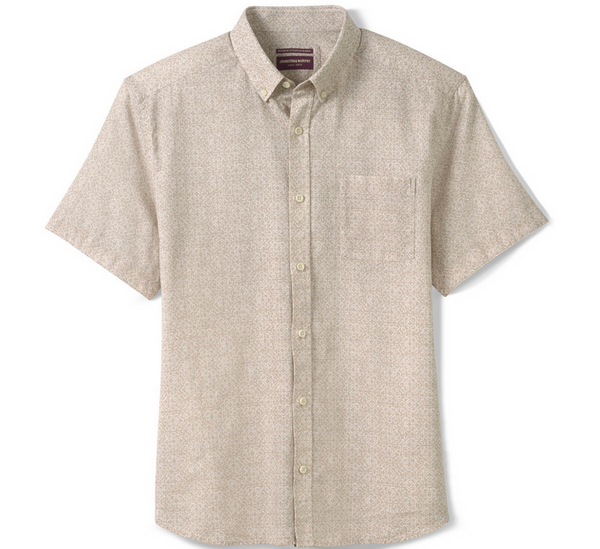 Johnston & Murphy Short Sleeve Shirt Hampton | Tan Desert Tile