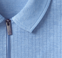 Johnston & Murphy Rib Zip Polo Finn Bleu