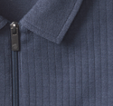 Johnston & Murphy Rib Zip Polo Finn Navy