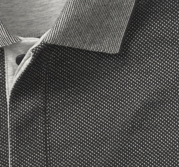 Johnston & Murphy Tonal Polo | Charcoal Birdseye