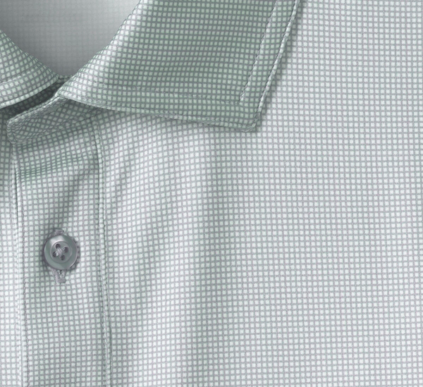 Johnston & Murphy XC+™ Ace Performance Polo | Sage White Gingham