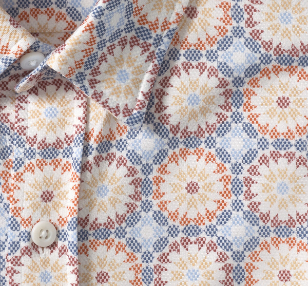 Johnston & Murphy XC Flex® Ascend Short-Sleeve Shirt | Multi Mosaic
