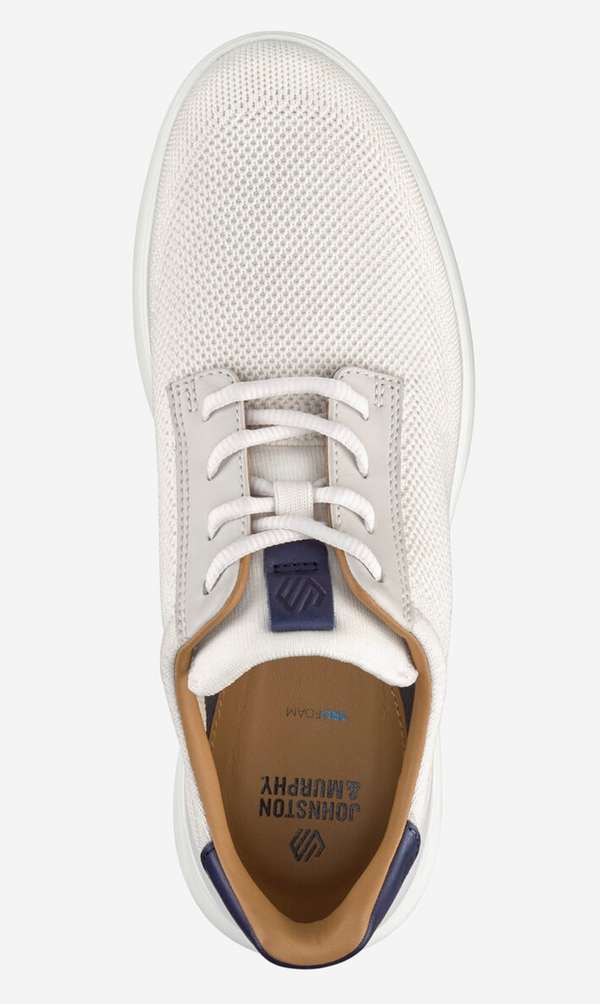 Johnston & Murphy Ackerson Knit Plain Toe | White