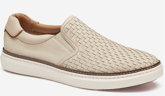 Johnston & Murphy McGuffey 2 Woven Slip-On | Beige
