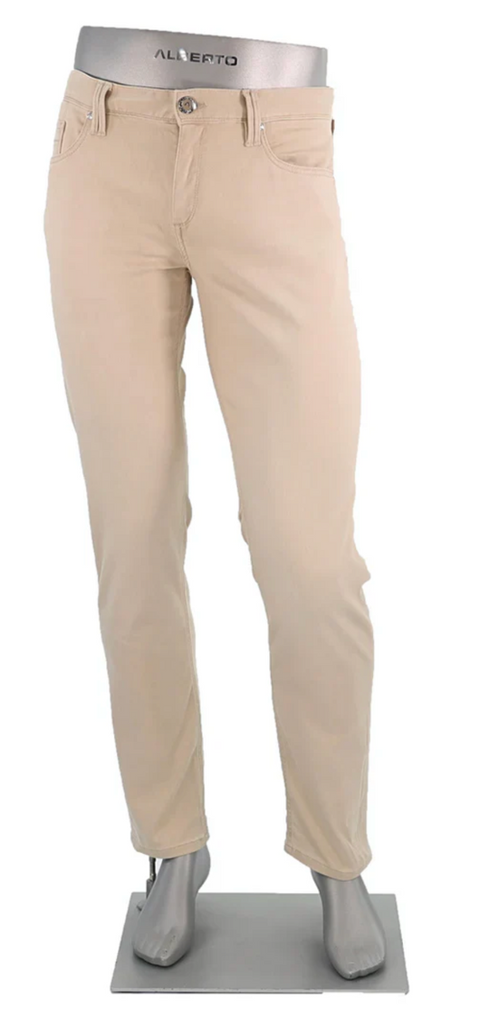 Alberto Pipe Regular Fit Light Soft Denim | Tan