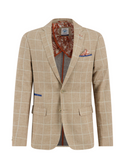 A Fish Named Fred Check Stretch Blazer | Sand