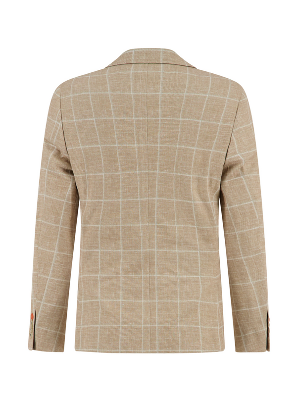 A Fish Named Fred Check Stretch Blazer | Sand