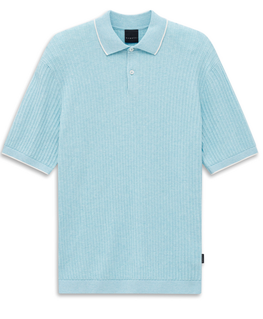 Bugatti Knit Polo | Light Blue