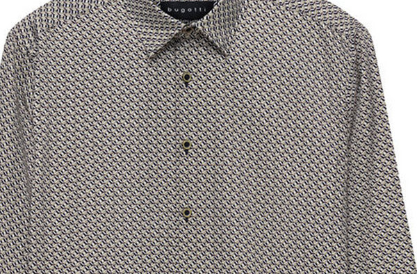 Bugatti Shirt Long Sleeve | Taupe Multi