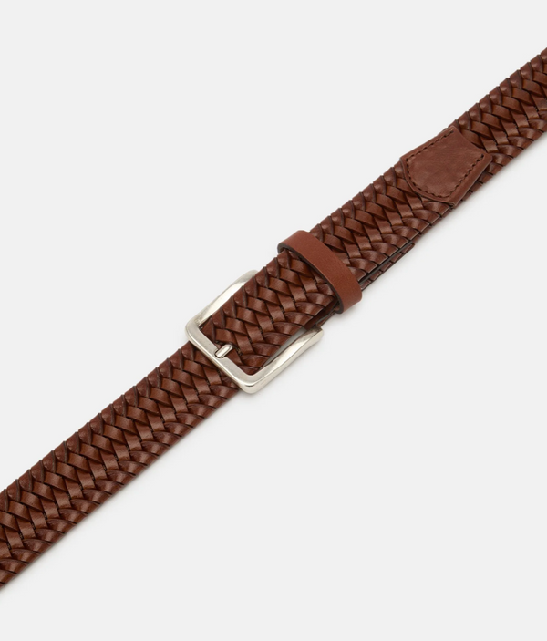 Lloyd Stretch Leather Belt | Cognac