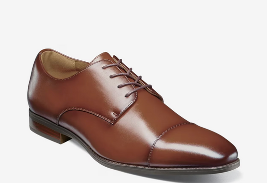 Stacey Adams Men's Nelson Cap Toe Dress Shoe | Cognac