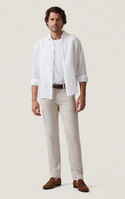 34 Heritage Courage Straight Leg Pants in Cream Cross Twill