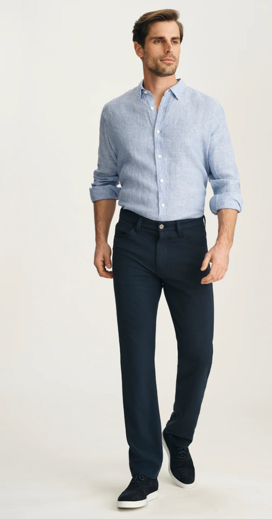 34 Heritage Courage Straight Leg Pants In Deep Ocean Cross Twill