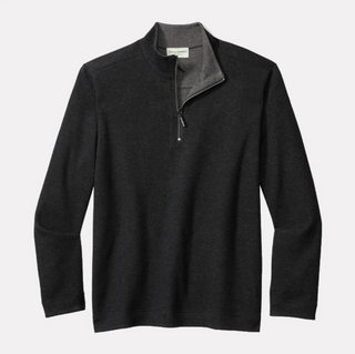 Tommy Bahama Flipview Reversible Half-Zip Sweatshirt | Black Heather
