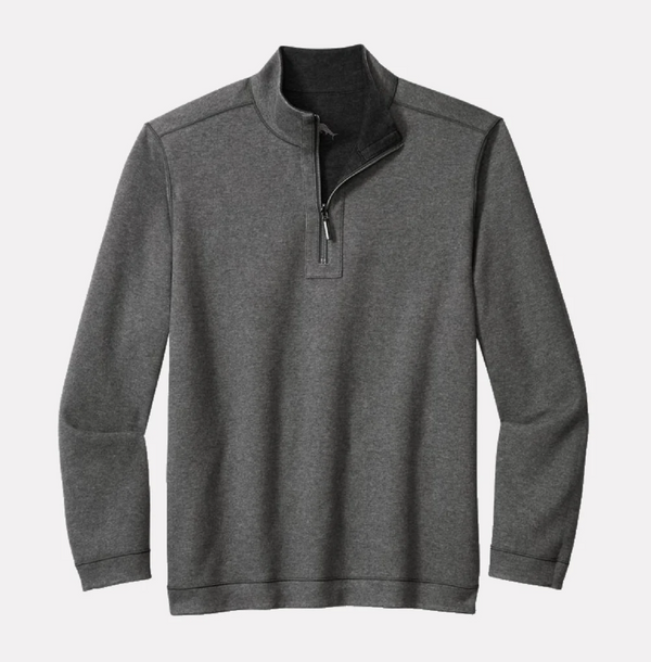 Tommy Bahama Flipview Reversible Half-Zip Sweatshirt | Black Heather