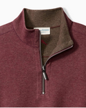 Tommy Bahama Flipview Half Zip Reversible Solid Heather Pullover | Pinot Noir Heather