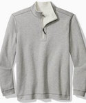 Tommy Bahama Flipview Half Zip Reversible Solid Heather Pullover | Lychee Heather