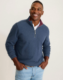 Tommy Bahama Flipview Reversible Half-Zip Sweatshirt | Dark Cobalt Heather