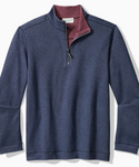 Tommy Bahama Flipview Reversible Half-Zip Sweatshirt | Dark Cobalt Heather