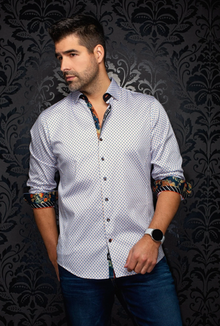 Au Noir Shirt | SABAH, White Orange