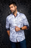 Au Noir Chemise stretch | KALIMANTAN, blanc gris