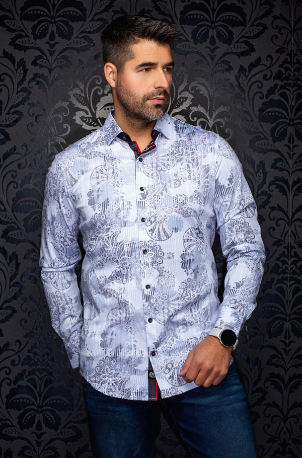 Au Noir Chemise stretch | KALIMANTAN, blanc gris