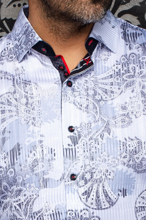 Au Noir Chemise stretch | KALIMANTAN, blanc gris