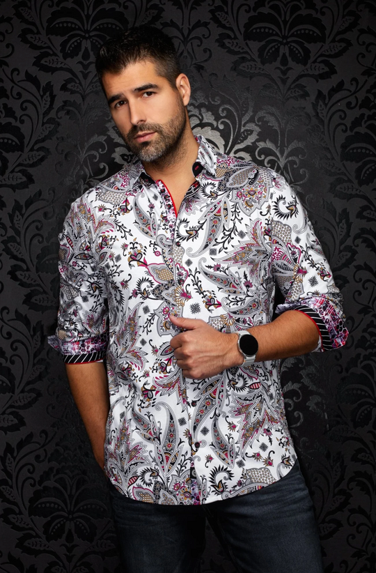 Au Noir Stretch Shirt | HAINAN, White Multi