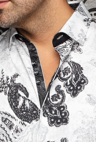 Au Noir Short Sleeve Shirt | WATERFORD, White Black
