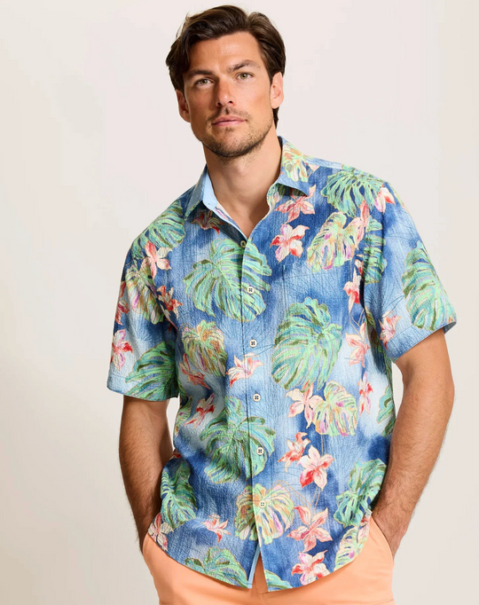 Tommy Bahama Nova Wave Mira Jungle Camp Shirt | Bering Blue