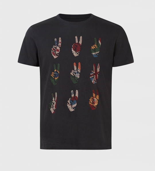 John Varvatos Multi Peace Hand Tee | Black