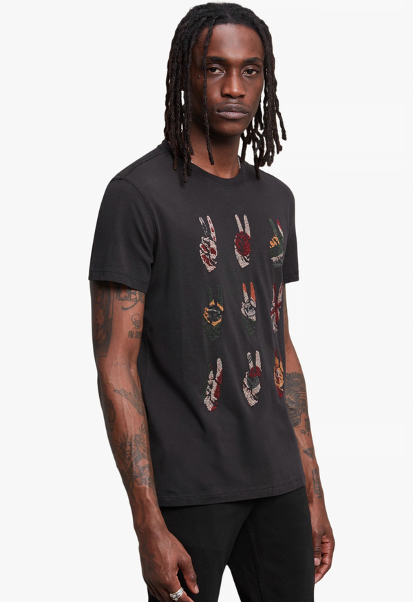 John Varvatos Multi Peace Hand Tee | Black