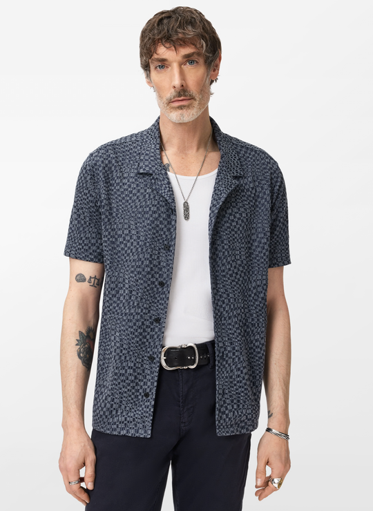 John Varvatos - Chemise Cilliam Camp - Bleu foncé