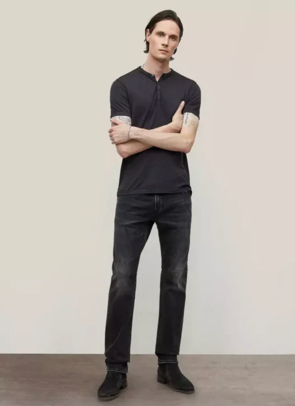John Varvatos Burnout Henley - Bleu marine