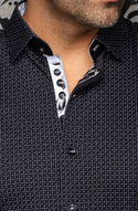 Au Noir Stretch Shirt Short Sleeve | ROSEFIELD, Black