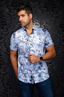 Au Noir Stretch Shirt Short Sleeve | MADEIRA, Light Blue