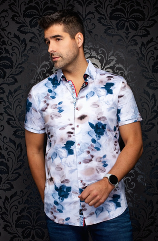 Au Noir Stretch Shirt Short Sleeve | GIVERNY, Stone