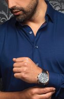 Au Noir Stretch Shirt Long Sleeve | ALEXANDER-SLD, Dark Navy