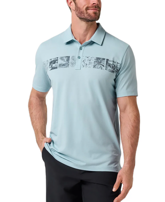 Travis Mathew Performance Jersey Cruise Golf Polo Shirt | Forget Me Not