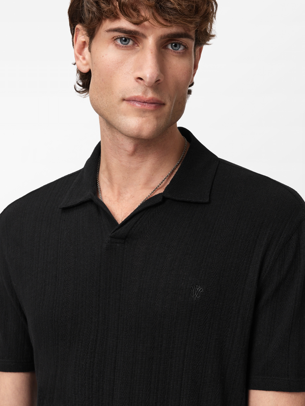 John Varvatos Leonardo Johnny Collar Polo | Noir