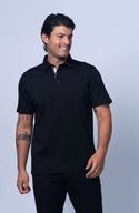 7 Downie St. Virginia Polo en coton mercerisé UltraFlex - Noir