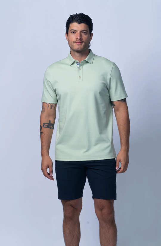 7 Downie St. Virginia UltraFlex Mercerized Cotton Polo | Jade
