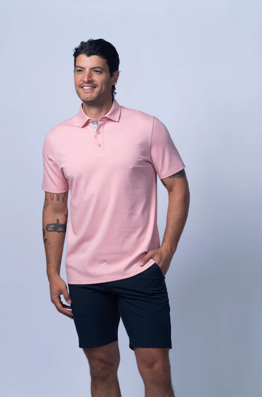 7 Downie St. Virginia UltraFlex Mercerized Cotton Polo | Blush