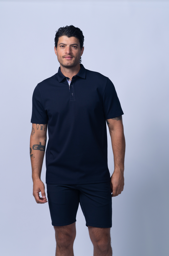 7 Downie St. Virginia UltraFlex Mercerized Cotton Polo | Navy