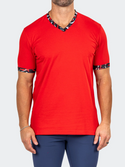 Maceoo V Neck Tee EDISON MARTHYR0007 | Red